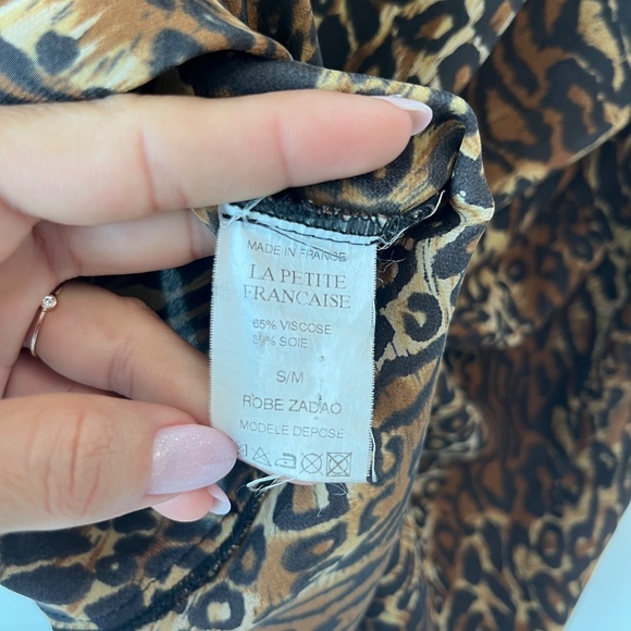 La Petite Française Leopard Print Dress with Lace Shoulder Detail – Size S/M - Picture 7 of 8
